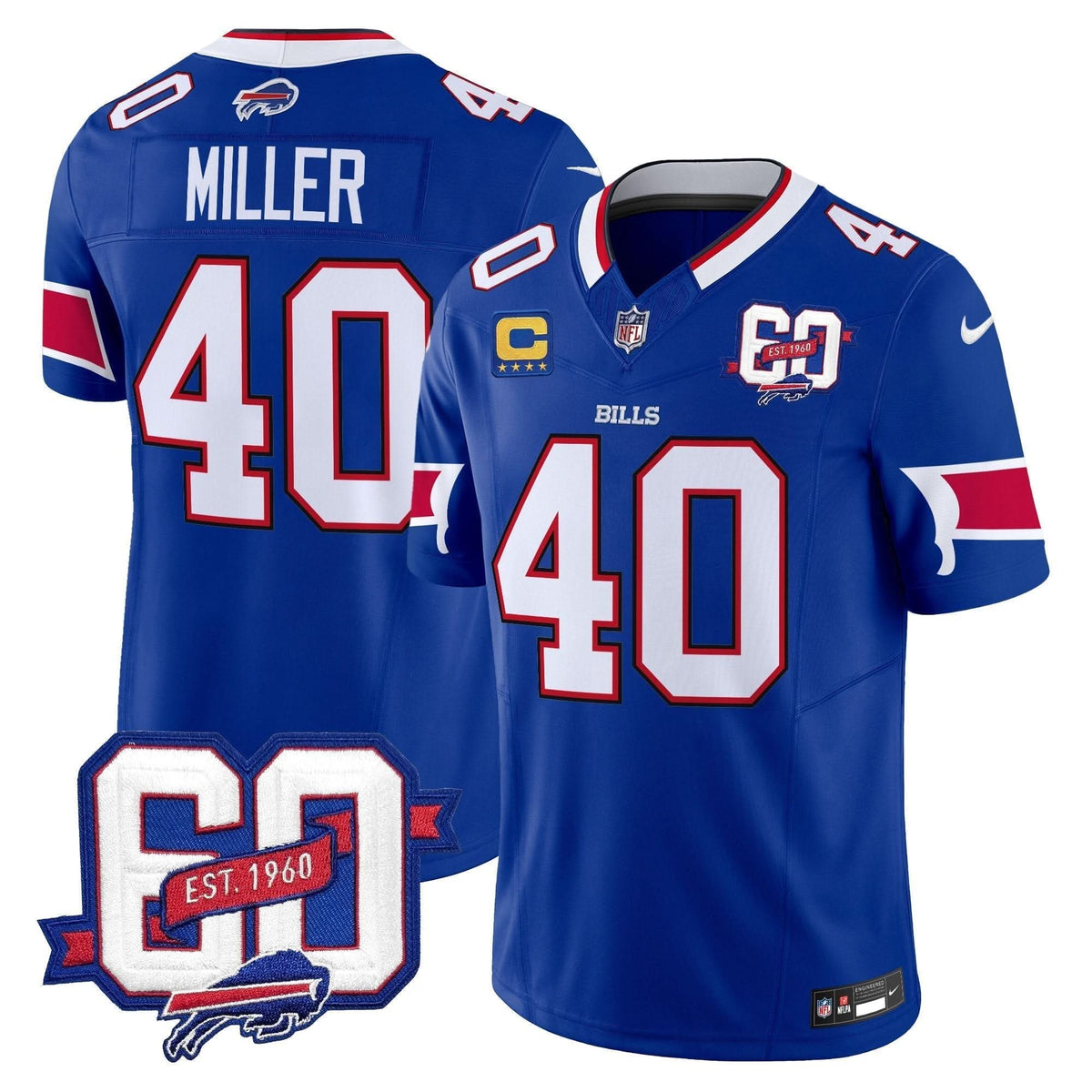 BUF 60th Anniversary Patch Vapor Limited Jersey
