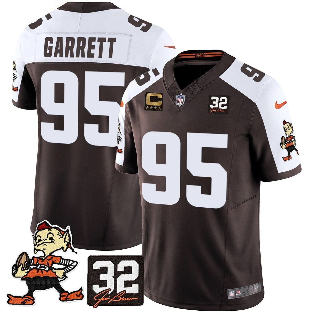 CLE #32 Jim Brown Memorial Patch Vapor Limited Jersey V2