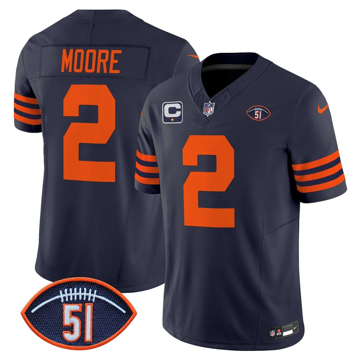 CB Dick Butkus Patch Throwback Vapor Limited Jersey