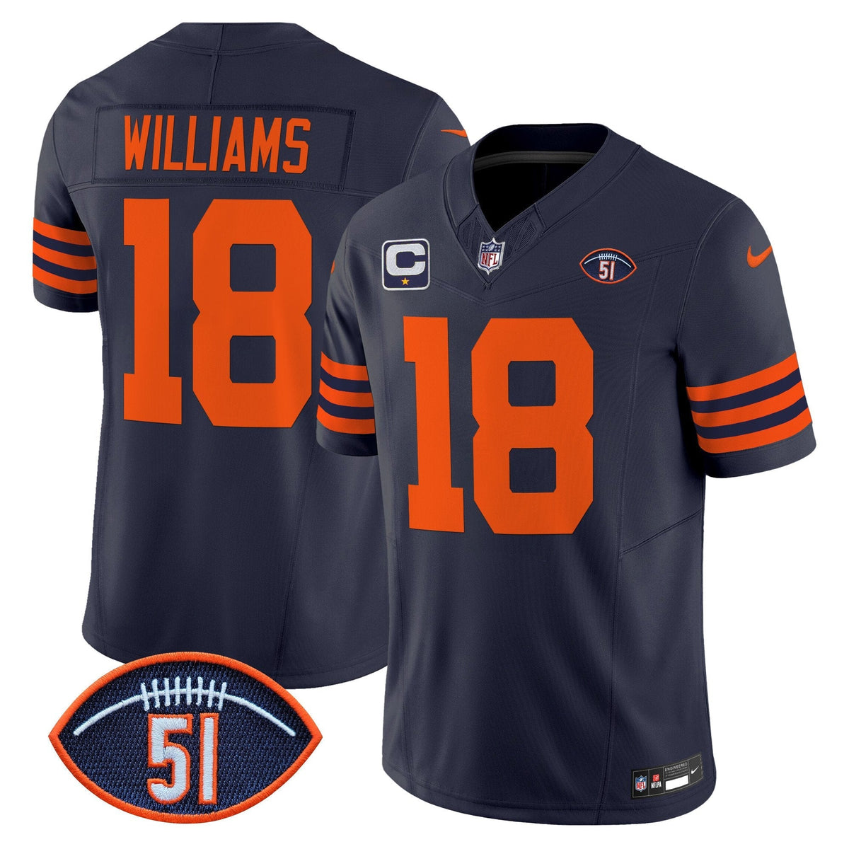 CHI Dick Butkus Patch Throwback Vapor Limited Jersey