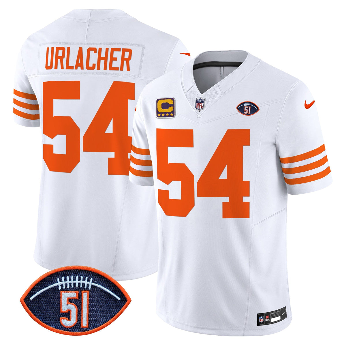 CHI Dick Butkus Patch Throwback Vapor Limited Jersey
