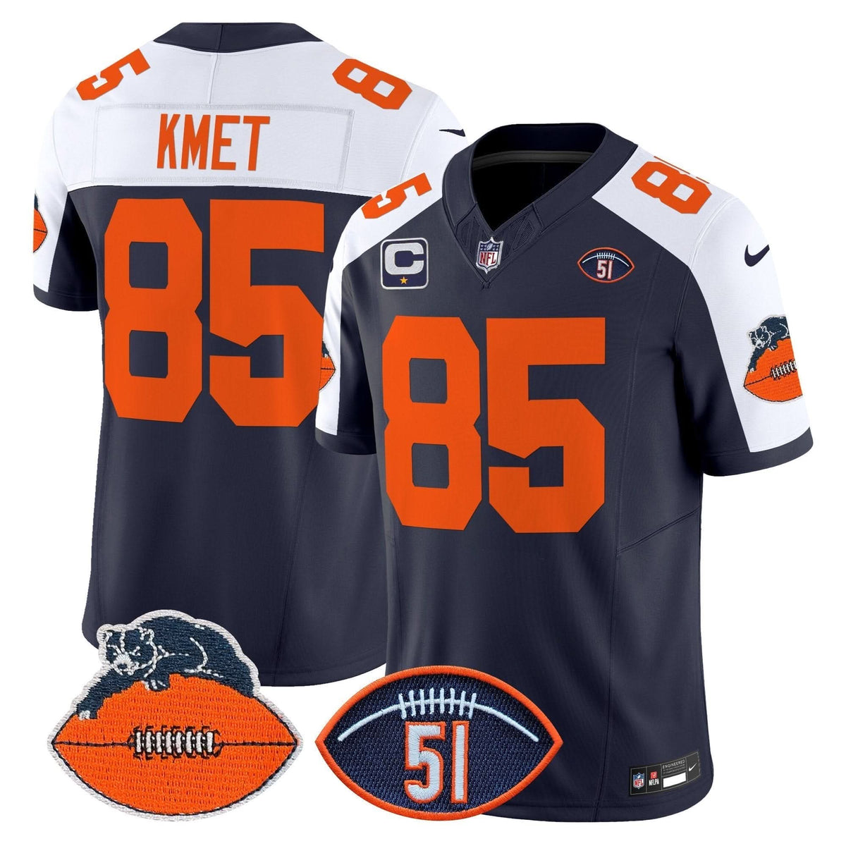 CB Dick Butkus Patch Throwback Vapor Limited Jersey