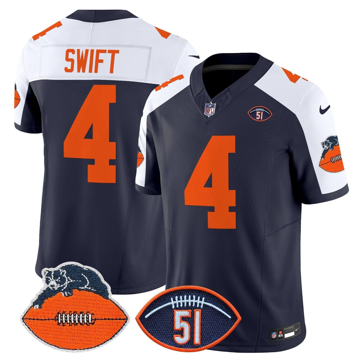 CB Dick Butkus Patch Throwback Vapor Limited Jersey