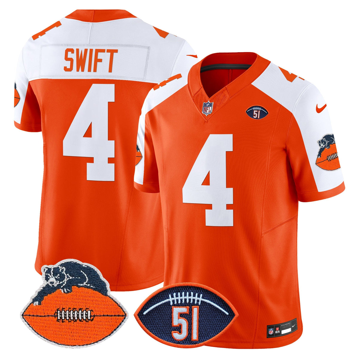 CHI Dick Butkus Patch Throwback Vapor Limited Jersey