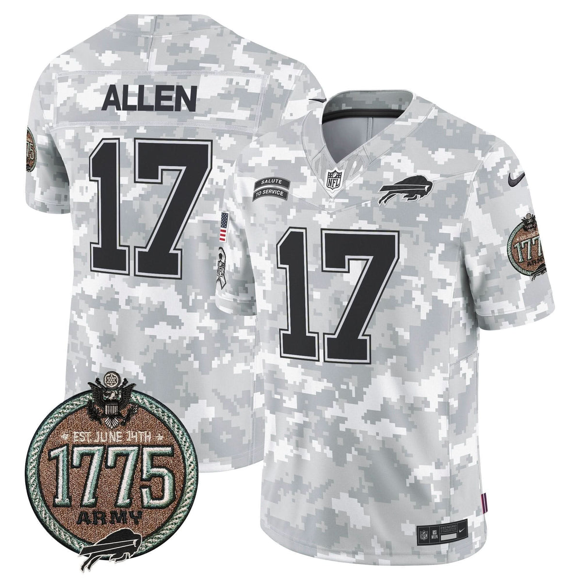 BUF 2024 Salute to Service Establishment Year Patch Vapor Limited Jersey