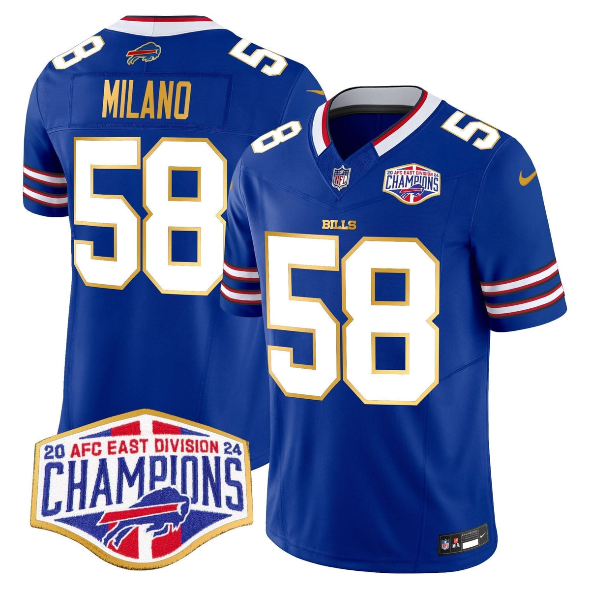 BUF 2024 AFC East Division Champions Gold Trim Vapor Limited Jersey
