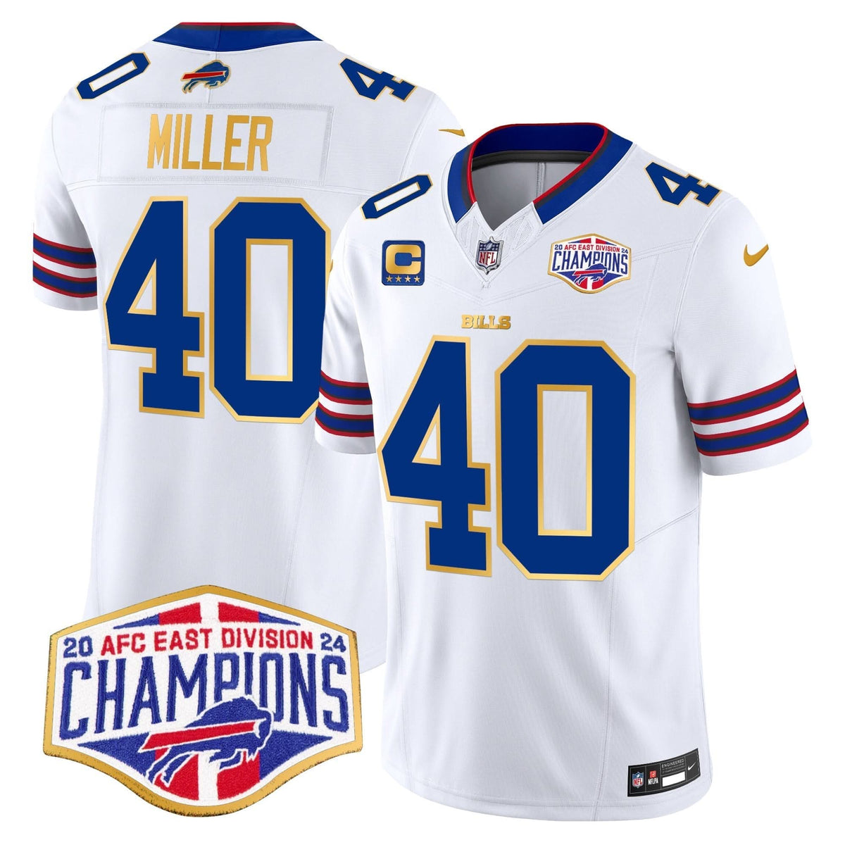 BUF 2024 AFC East Division Champions Gold Trim Vapor Limited Jersey