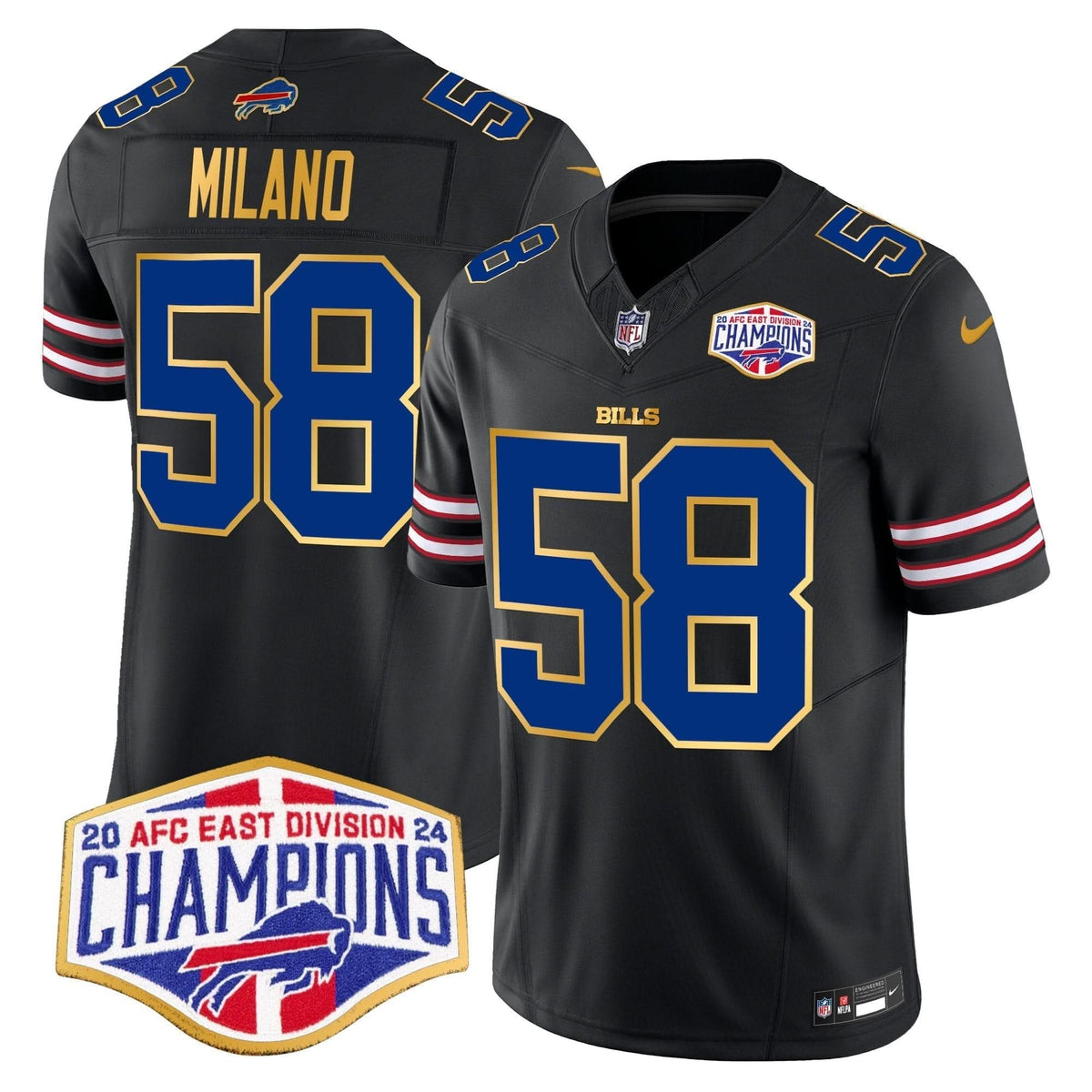 BUF 2024 AFC East Division Champions Gold Trim Vapor Limited Jersey