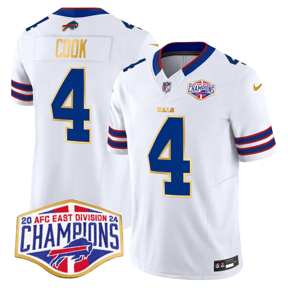 BUF 2024 AFC East Division Champions Gold Trim Vapor Limited Jersey