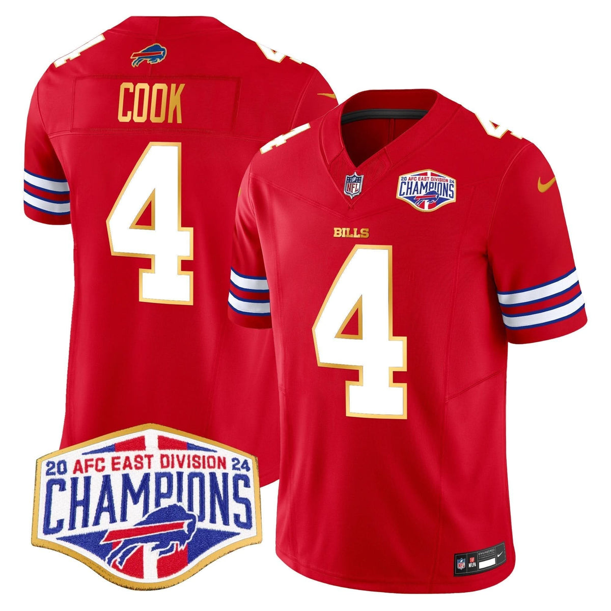 BUF 2024 AFC East Division Champions Gold Trim Vapor Limited Jersey