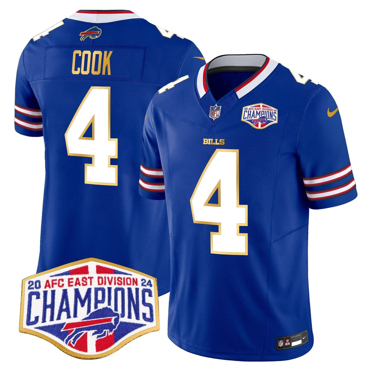 BUF 2024 AFC East Division Champions Gold Trim Vapor Limited Jersey