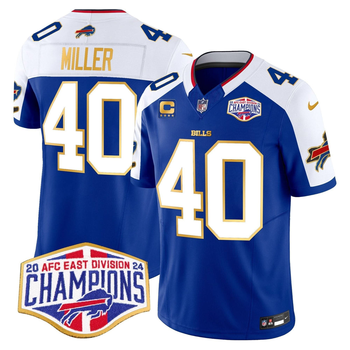 BUF 2024 AFC East Division Champions Gold Trim Vapor Limited Jersey