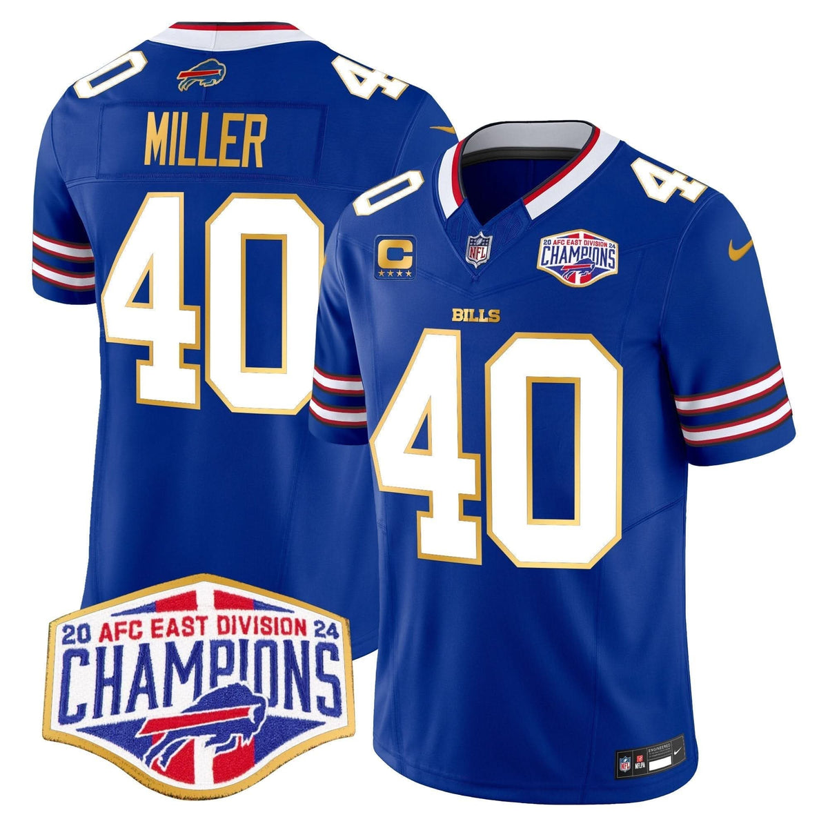 BUF 2024 AFC East Division Champions Gold Trim Vapor Limited Jersey