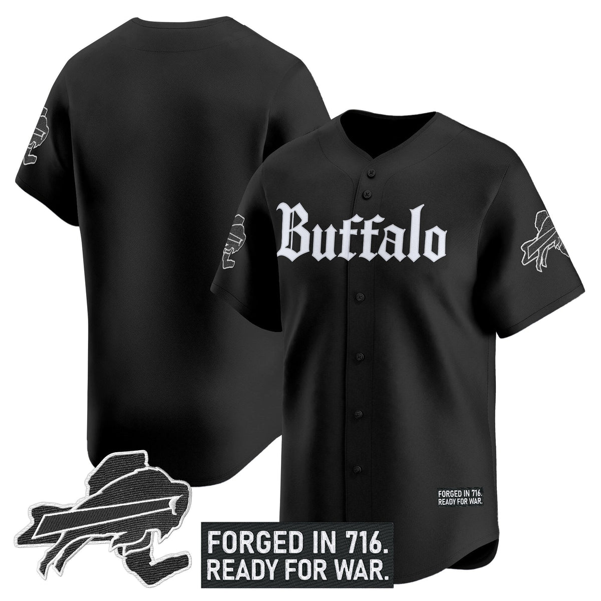 BUF 'Gothic Cold Front Edition' Vapor Baseball Jersey - All Stitched