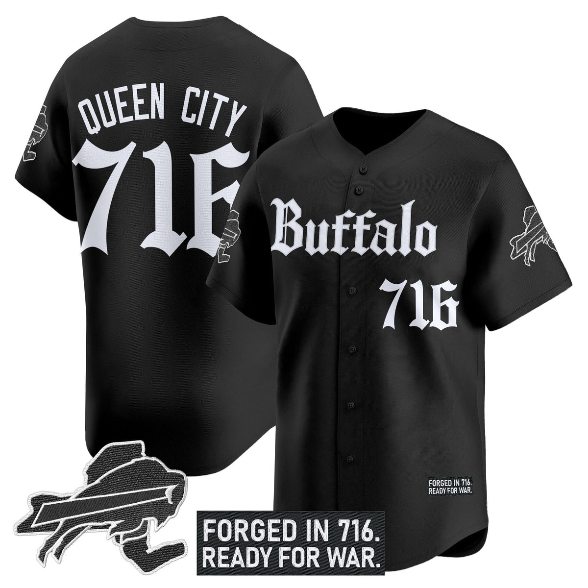 BUF 'Gothic Cold Front Edition' Vapor Baseball Jersey - All Stitched
