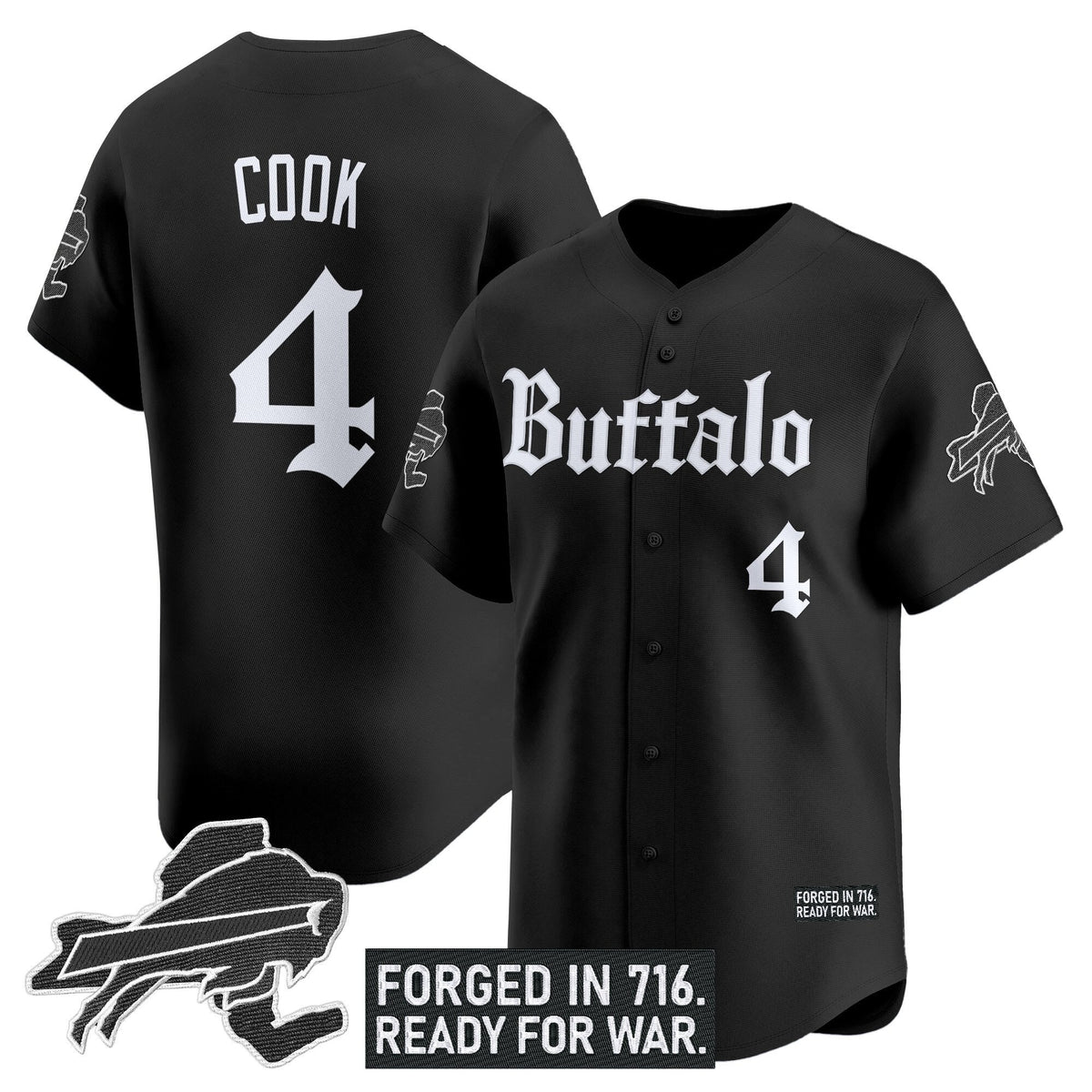 BUF 'Gothic Cold Front Edition' Vapor Baseball Jersey - All Stitched