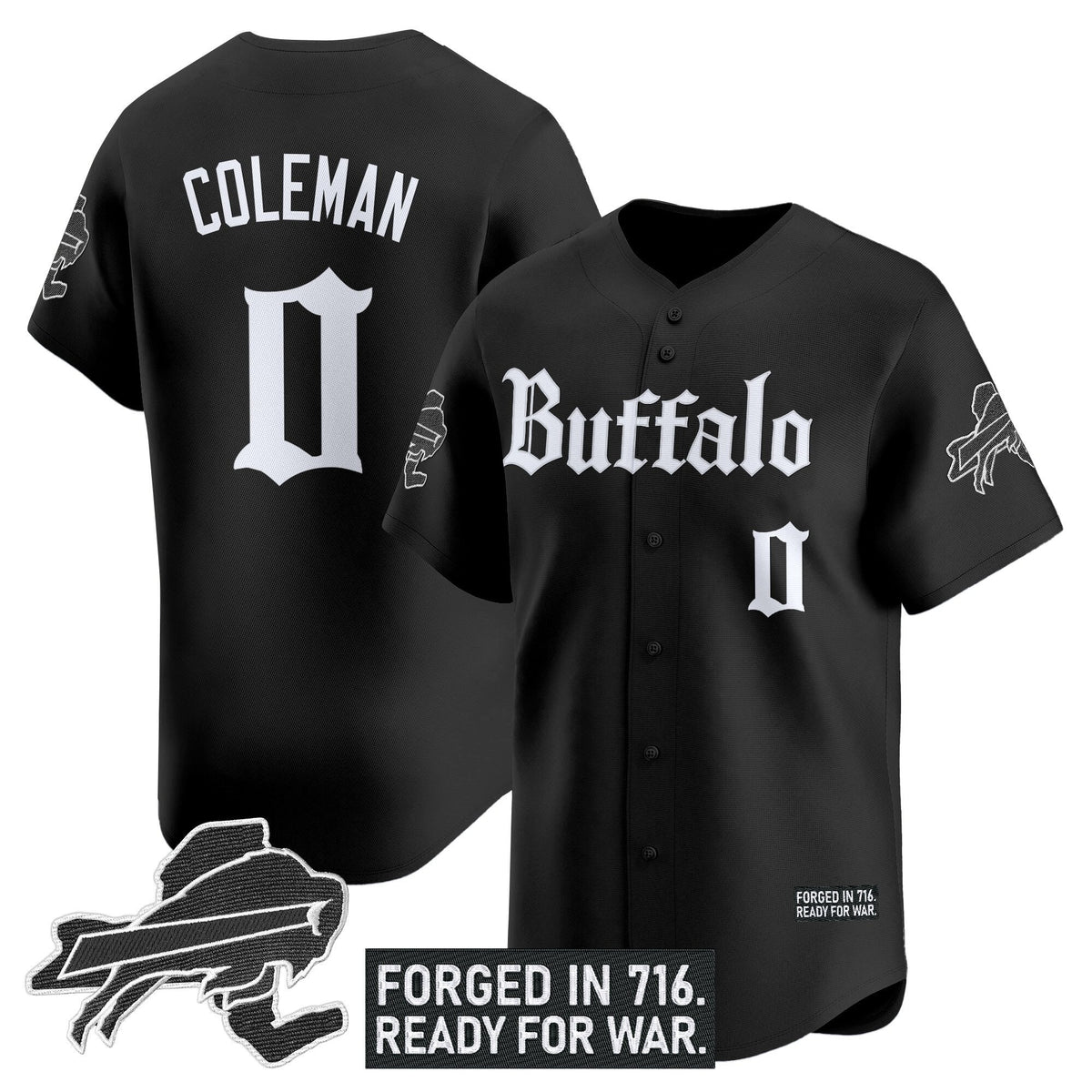 BUF 'Gothic Cold Front Edition' Vapor Baseball Jersey - All Stitched