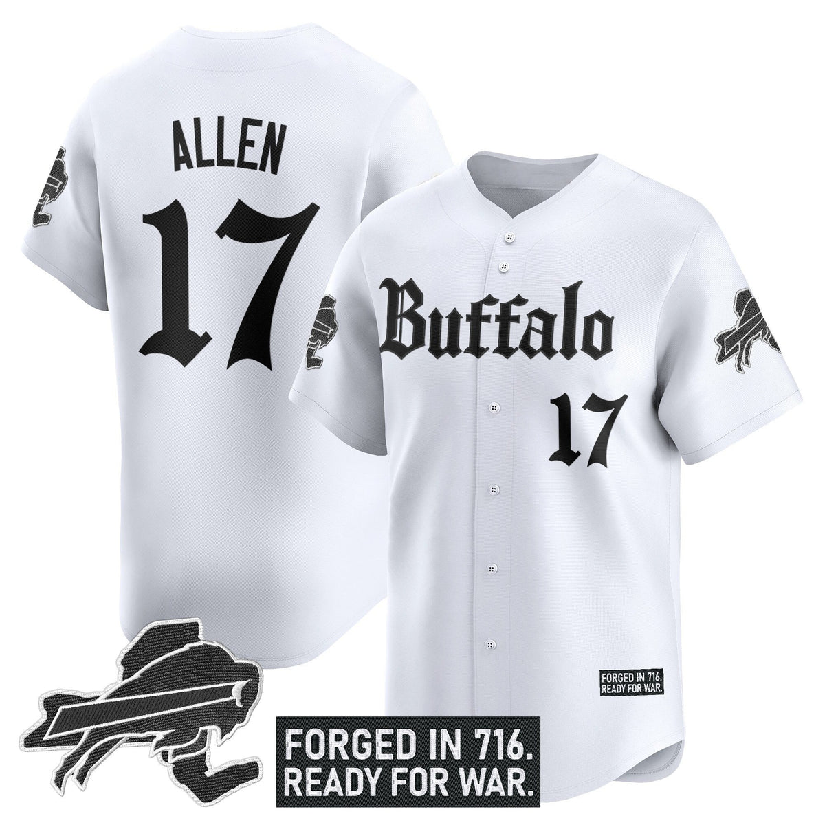 BUF 'Gothic Cold Front Edition' Vapor Baseball Jersey - All Stitched