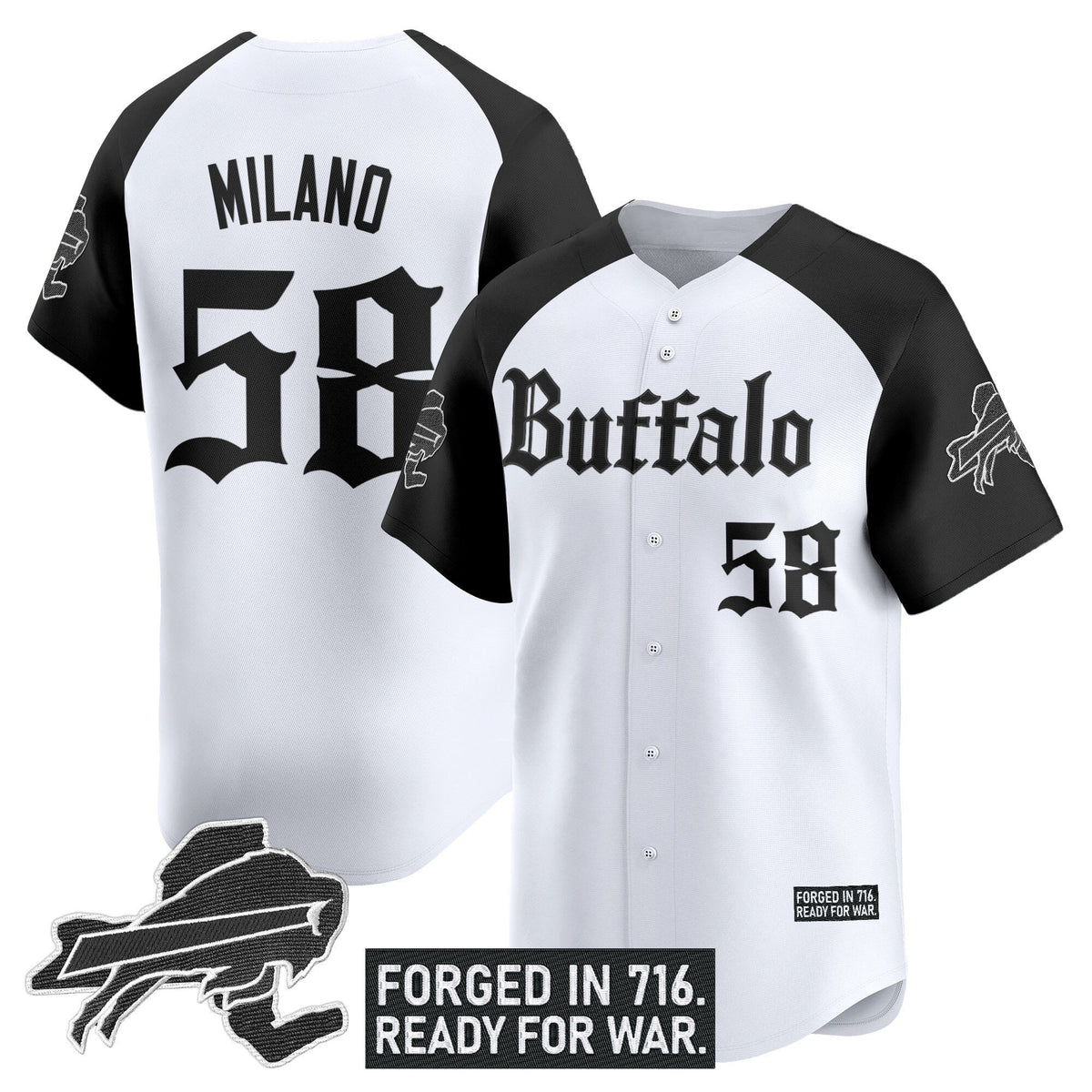 BUF 'Gothic Cold Front Edition' Vapor Baseball Jersey - All Stitched