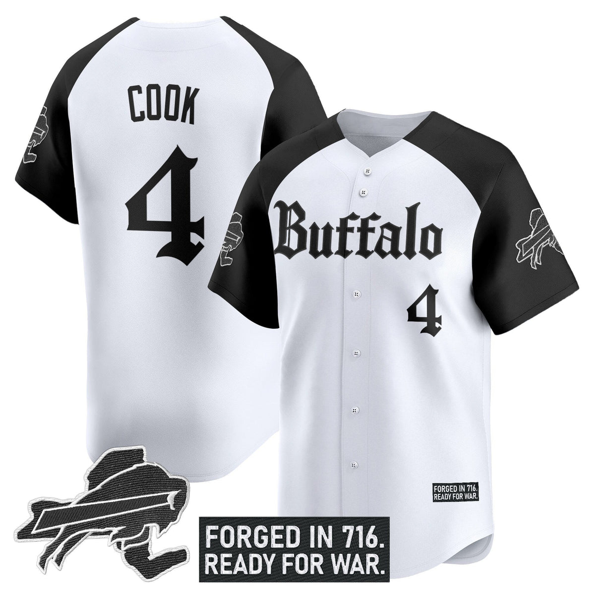 BUF 'Gothic Cold Front Edition' Vapor Baseball Jersey - All Stitched
