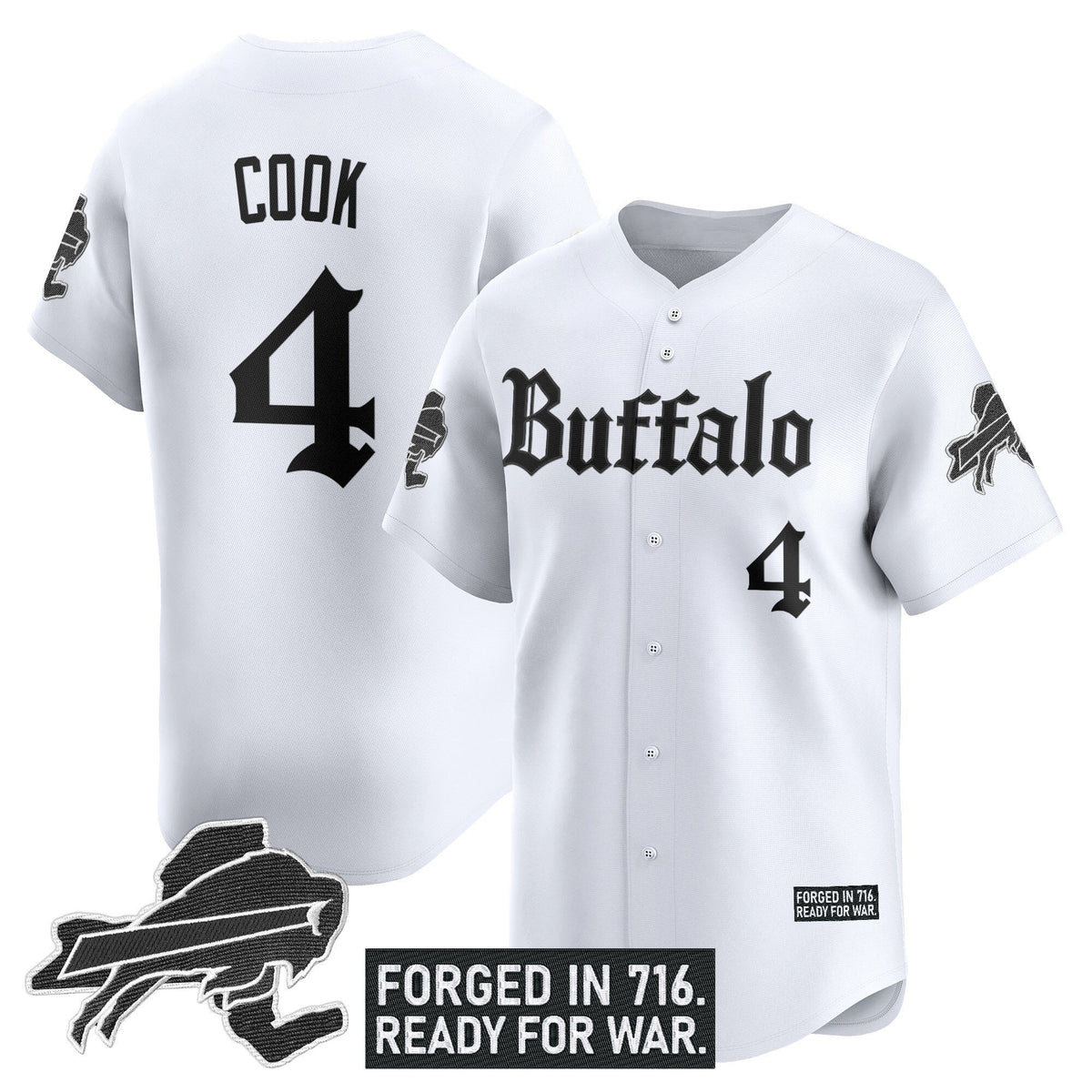 BUF 'Gothic Cold Front Edition' Vapor Baseball Jersey - All Stitched