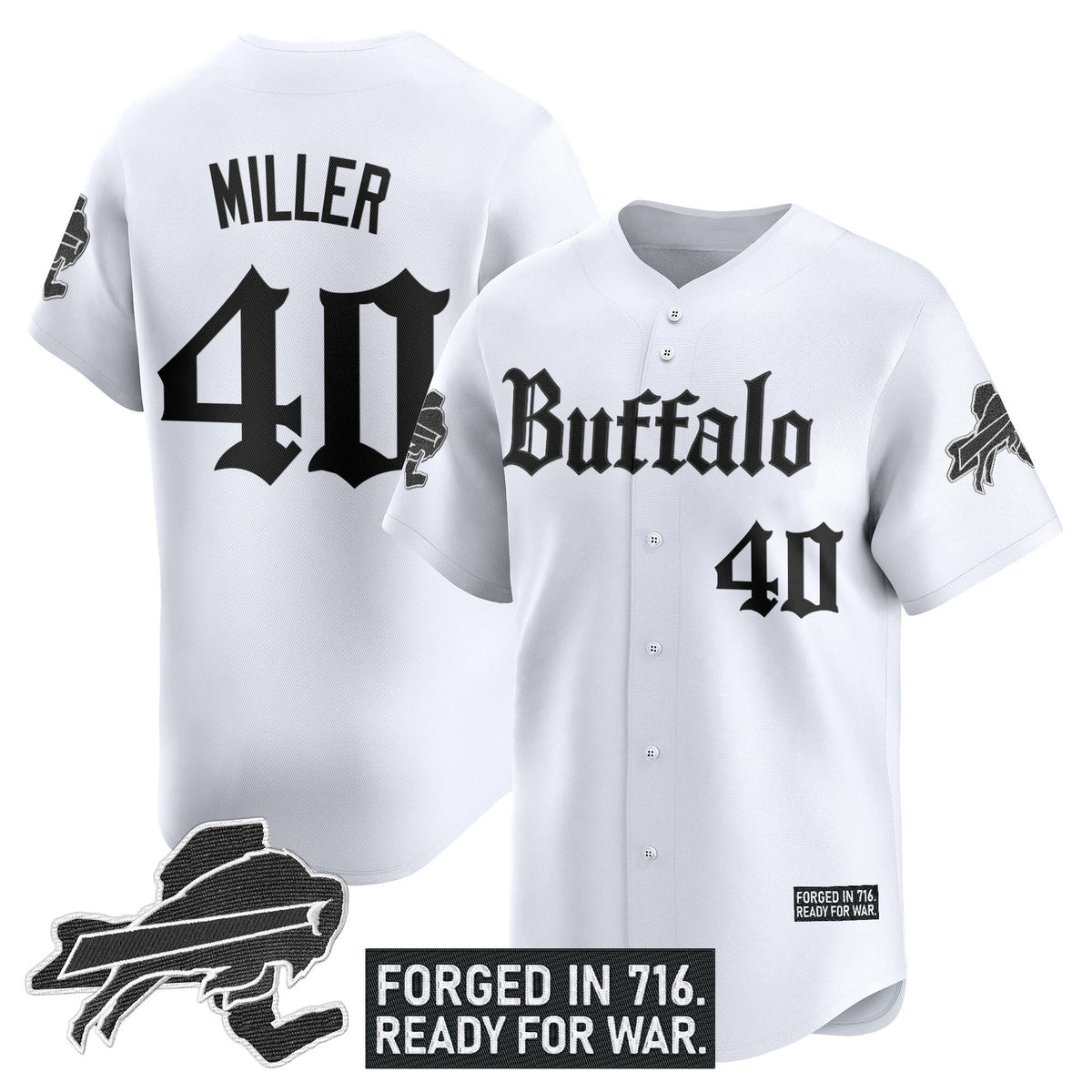 BUF 'Gothic Cold Front Edition' Vapor Baseball Jersey - All Stitched