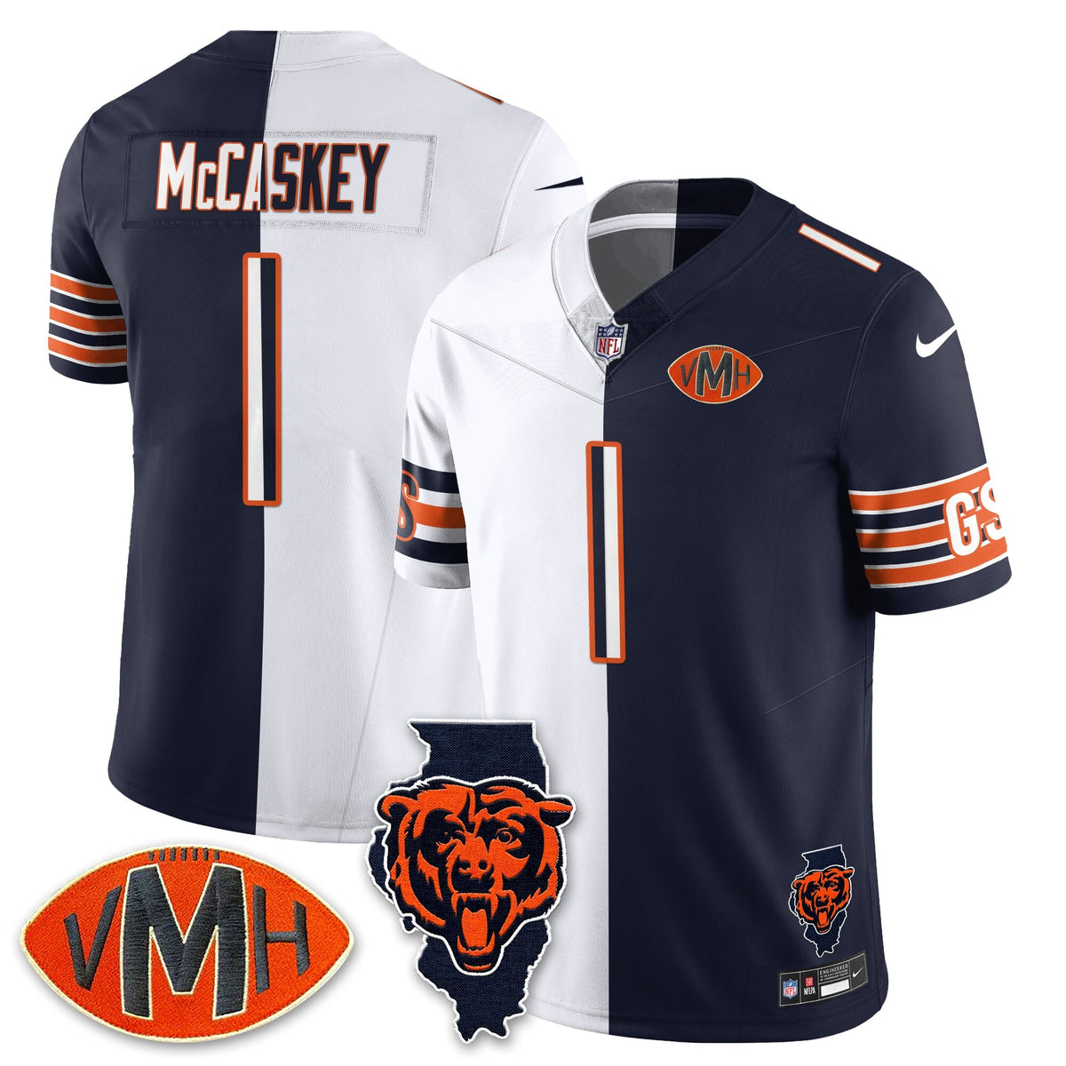 CHI Honor Virginia Halas McCaskey Split Jersey
