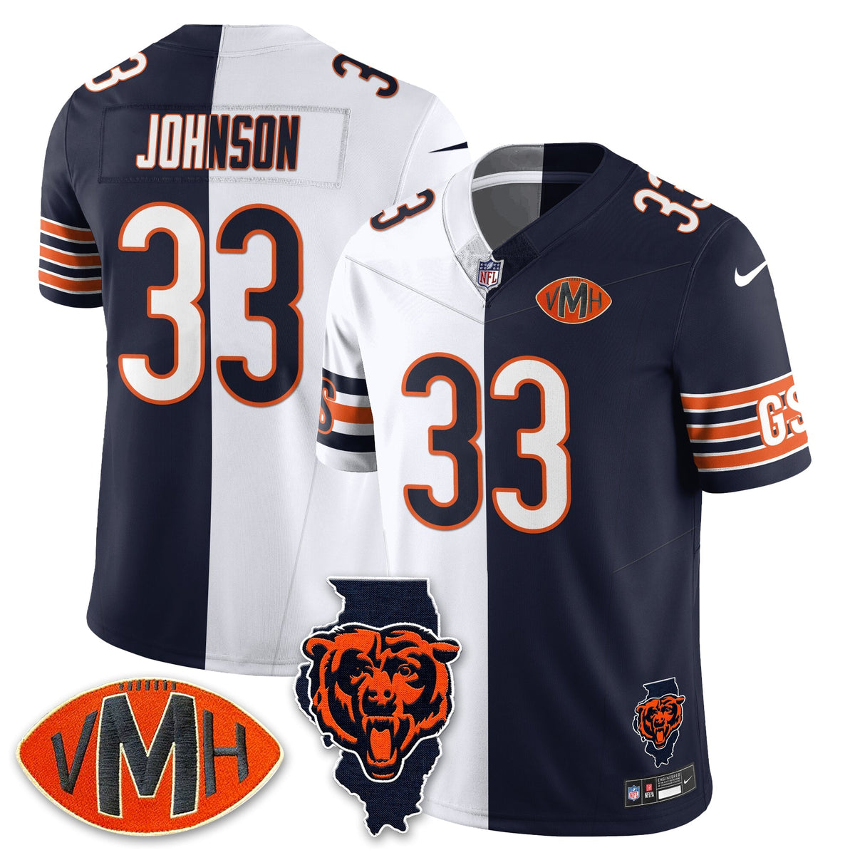 CHI Honor Virginia Halas McCaskey Split Jersey