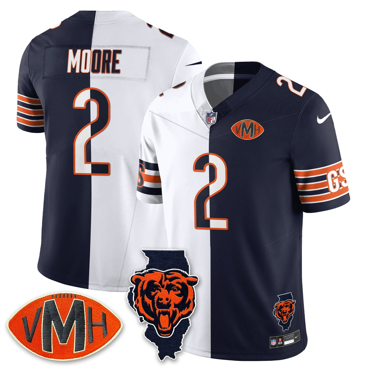 CHI Honor Virginia Halas McCaskey Split Jersey
