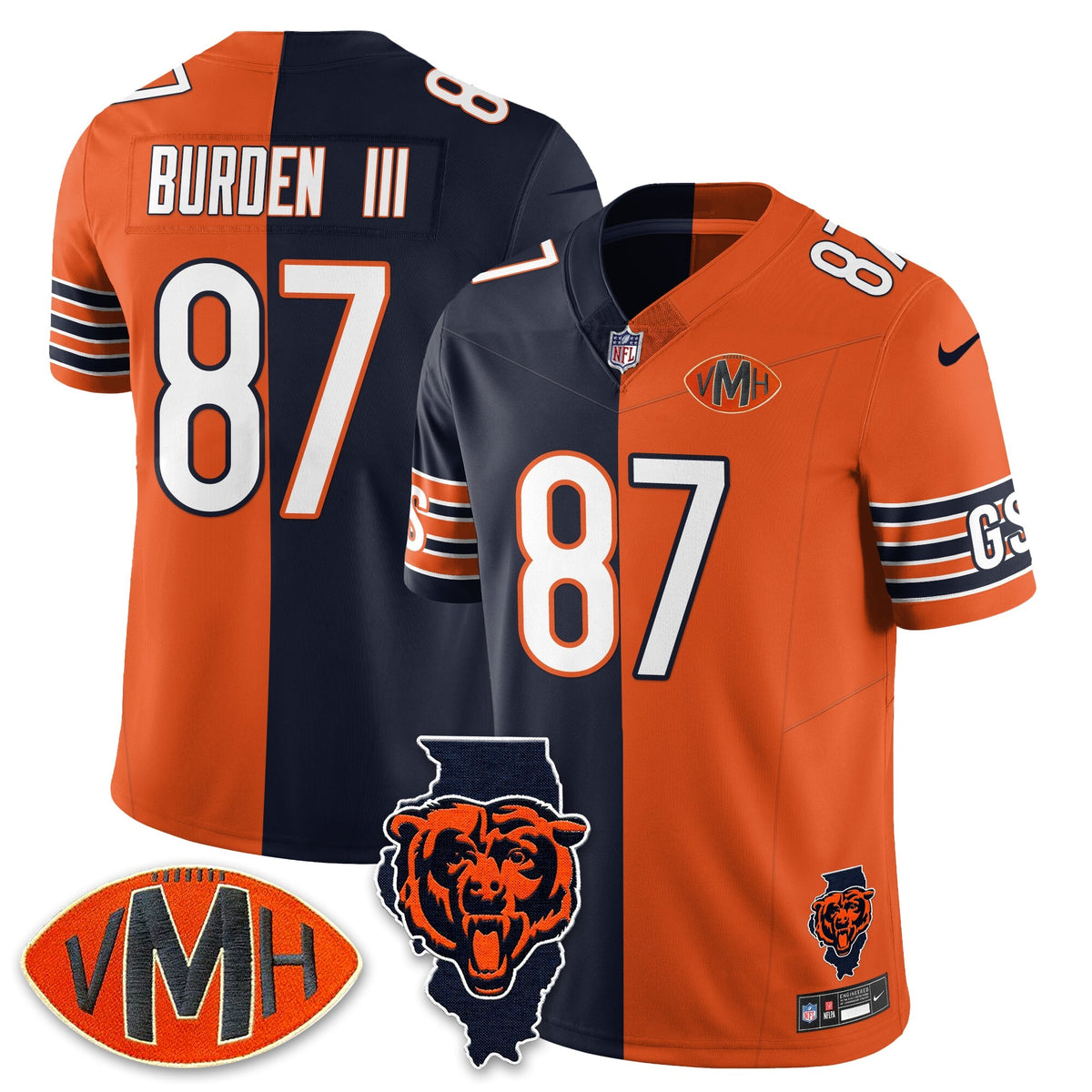 CHI Honor Virginia Halas McCaskey Split Jersey