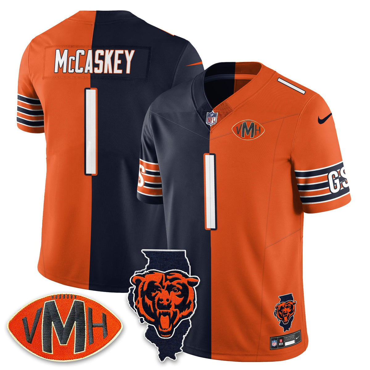 CHI Honor Virginia Halas McCaskey Split Jersey