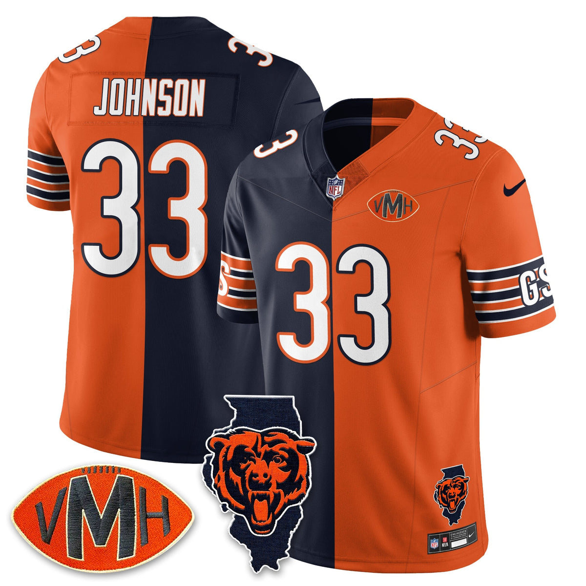 CHI Honor Virginia Halas McCaskey Split Jersey