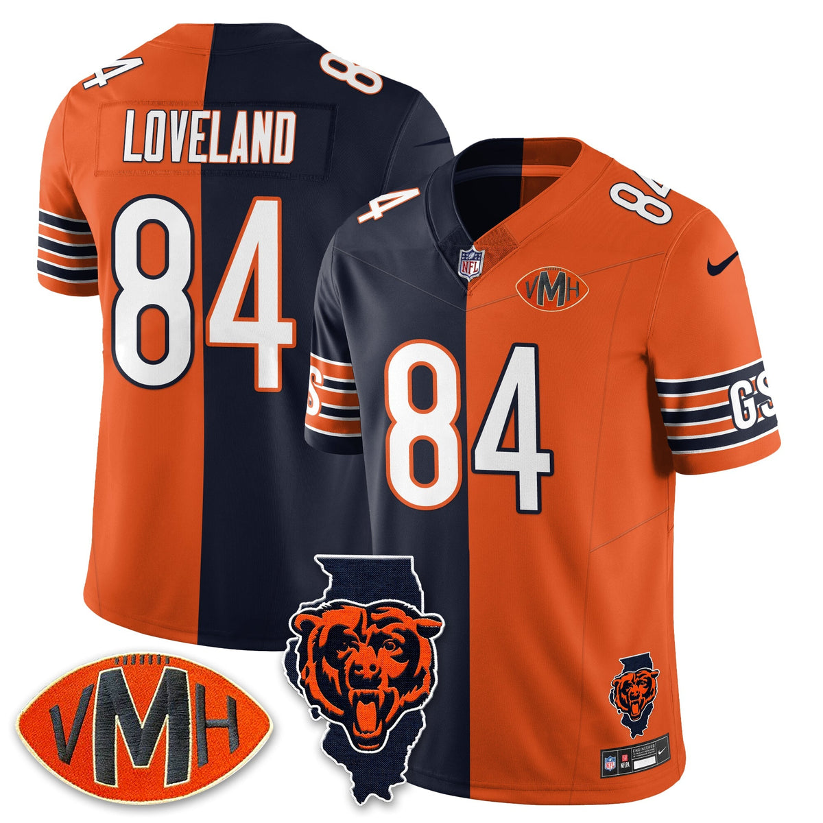 CHI Honor Virginia Halas McCaskey Split Jersey