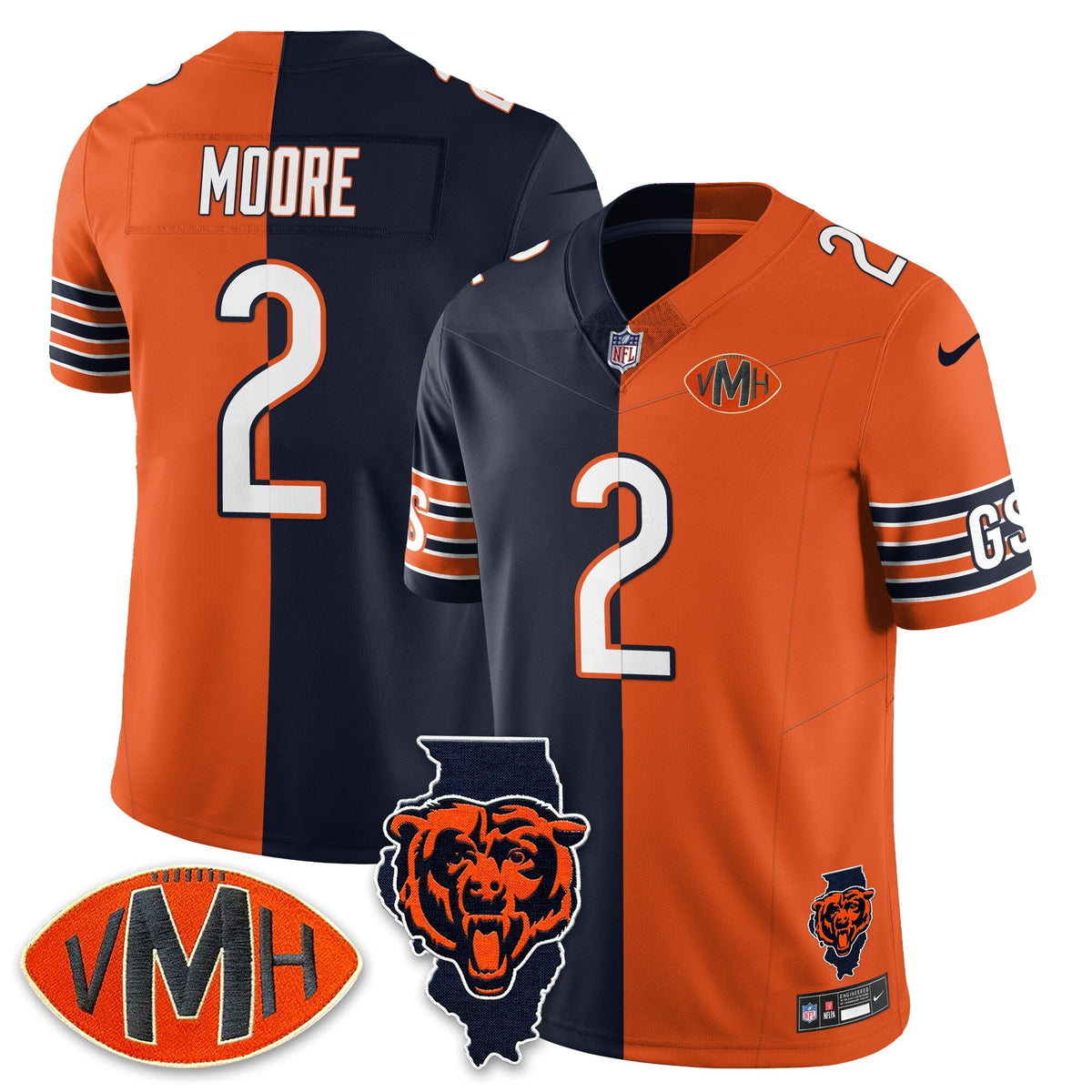 CHI Honor Virginia Halas McCaskey Split Jersey