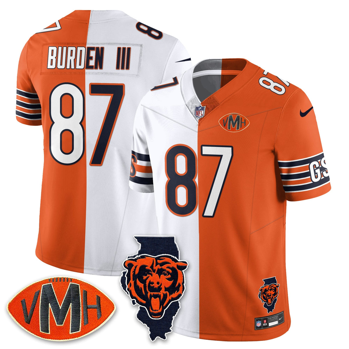 CHI Honor Virginia Halas McCaskey Split Jersey