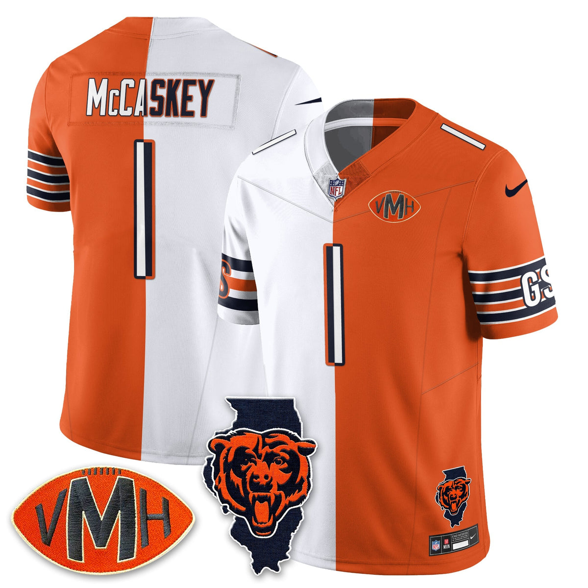 CHI Honor Virginia Halas McCaskey Split Jersey