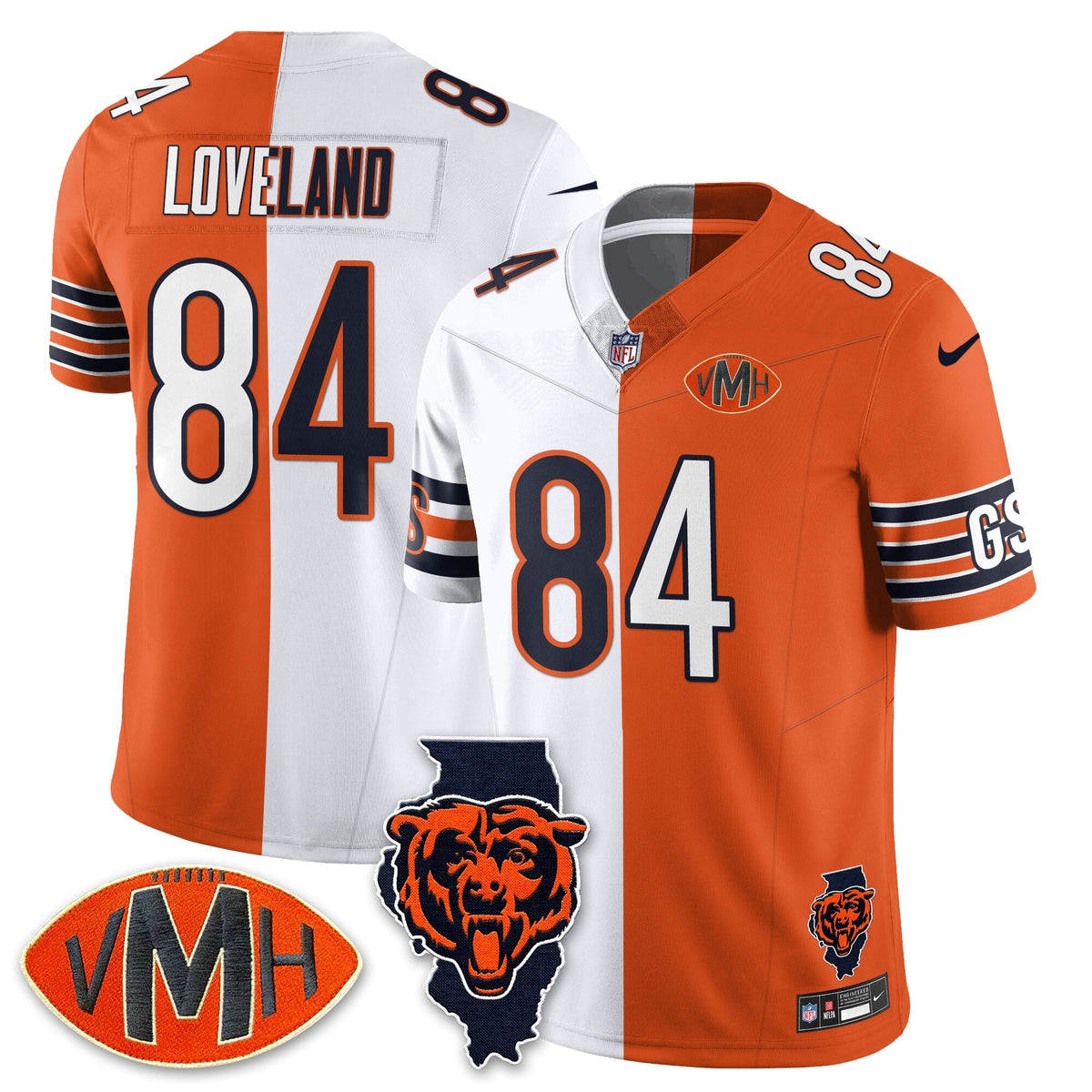 CHI Honor Virginia Halas McCaskey Split Jersey