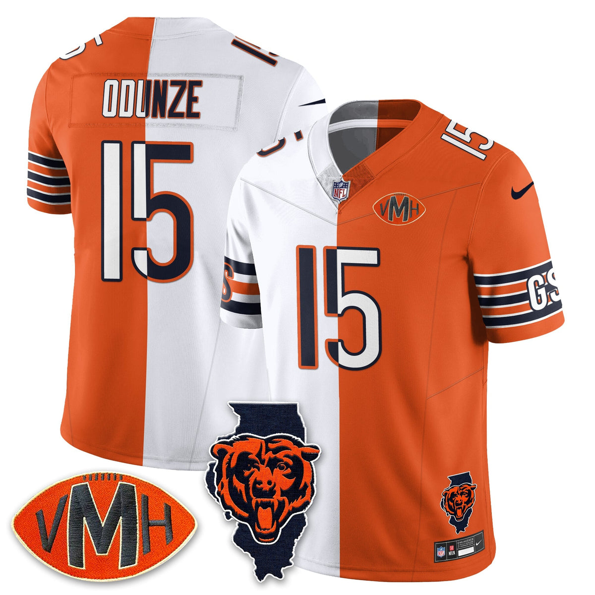 CHI Honor Virginia Halas McCaskey Split Jersey