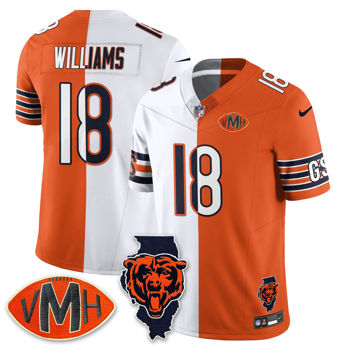CHI Honor Virginia Halas McCaskey Split Jersey