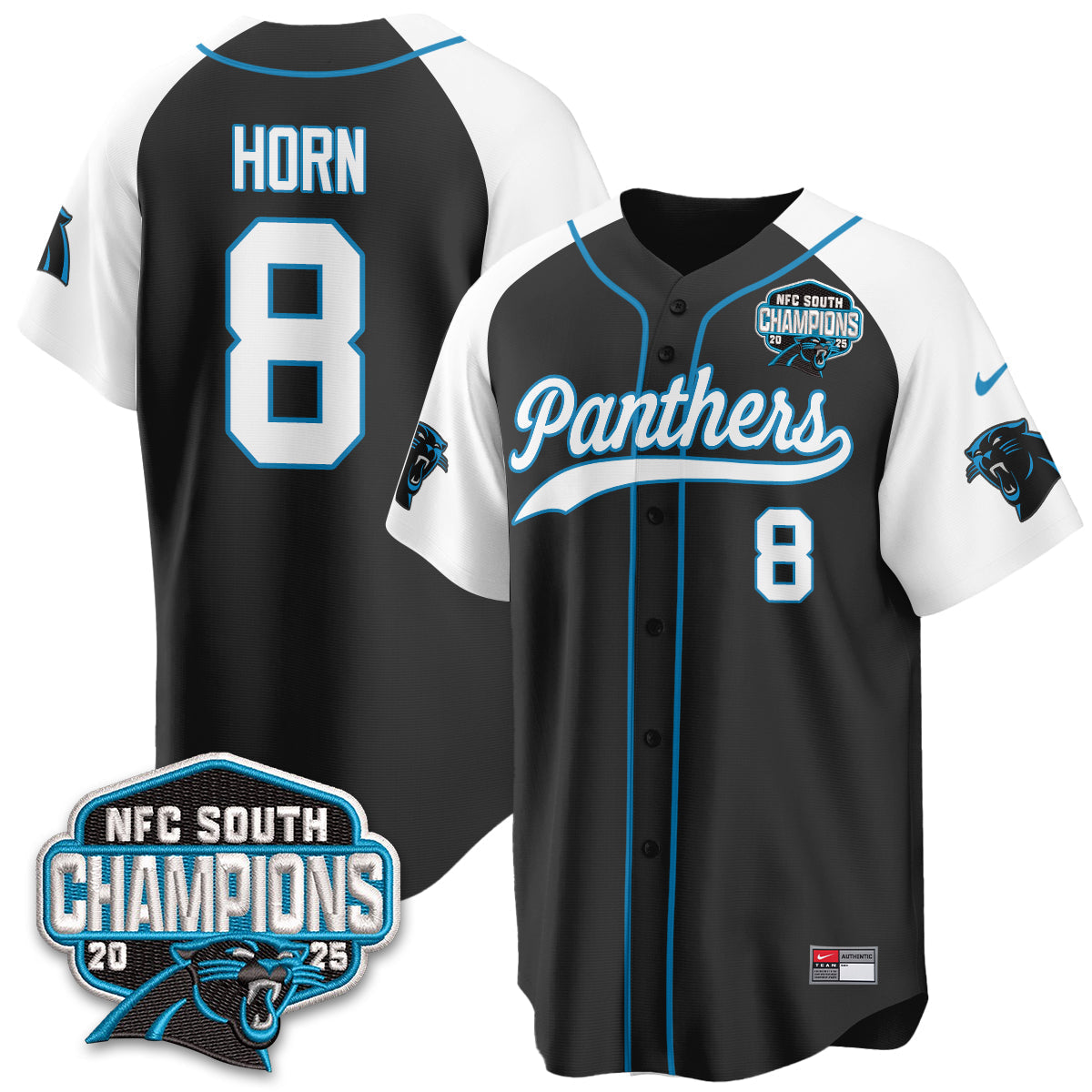 CAR NFC South Division Champions Vapor Limited Baseball Jersey - All Stitched