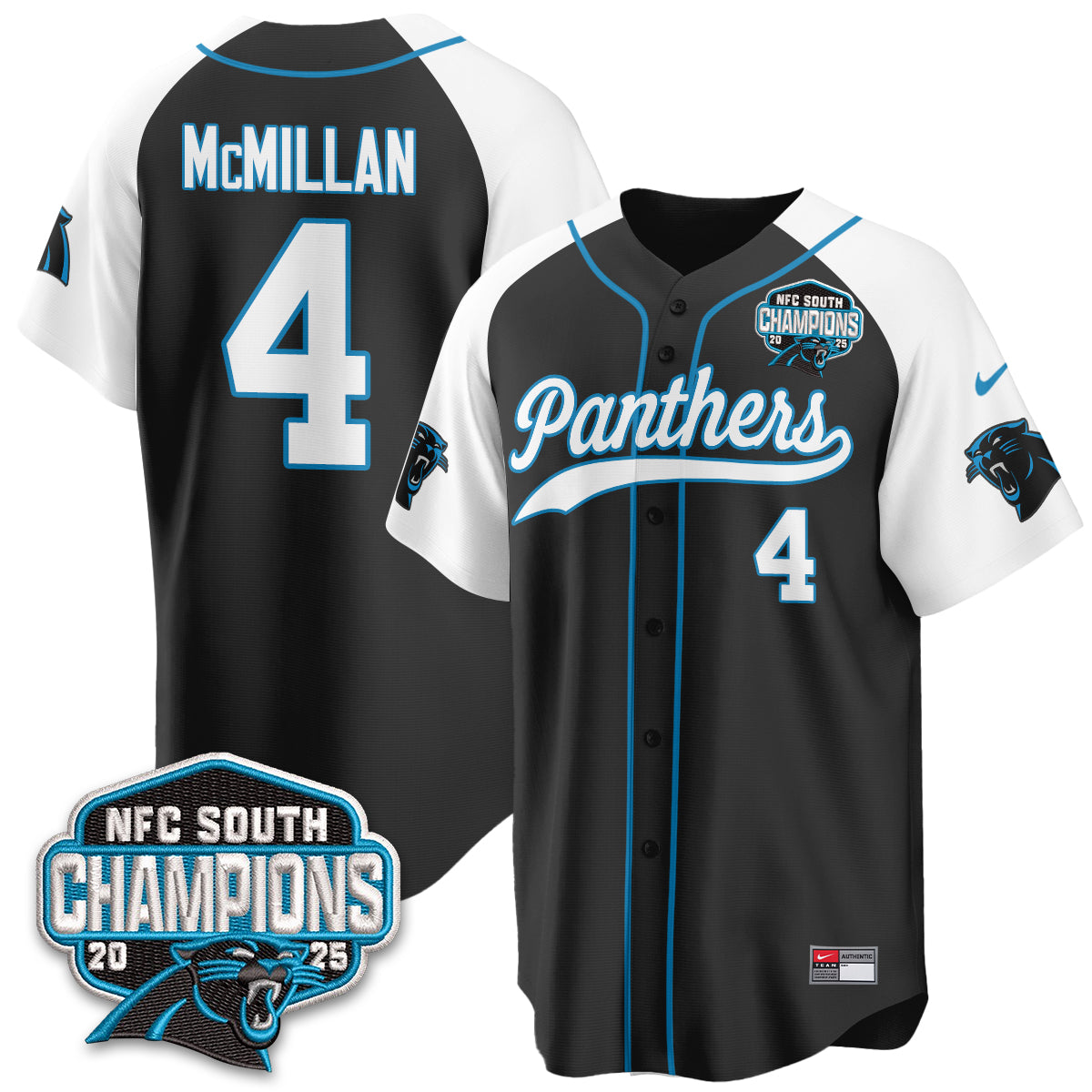 CAR NFC South Division Champions Vapor Limited Baseball Jersey - All Stitched