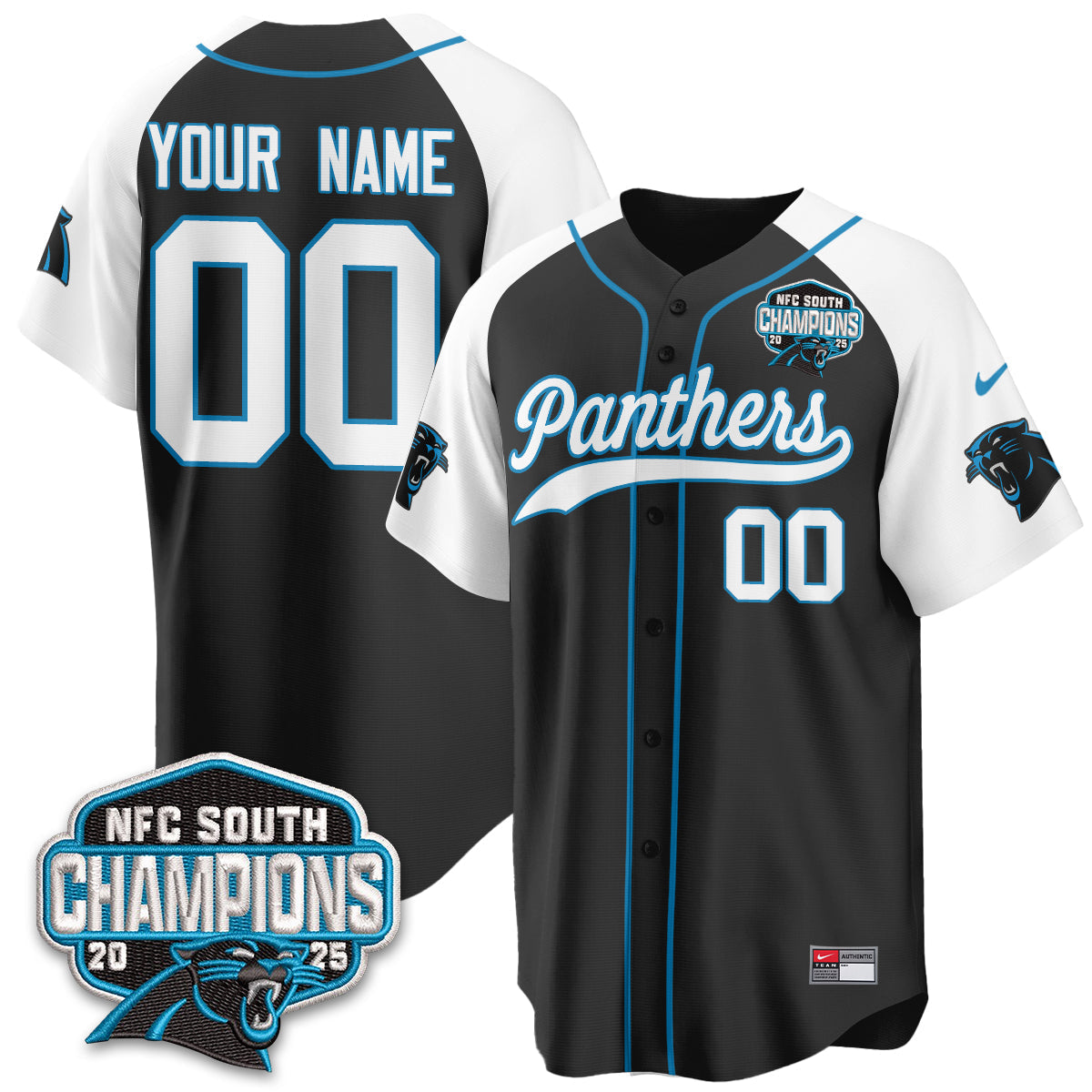 CAR NFC South Division Champions Vapor Limited Baseball Jersey - All Stitched