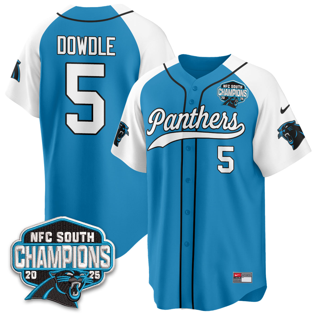 CAR NFC South Division Champions Vapor Limited Baseball Jersey - All Stitched