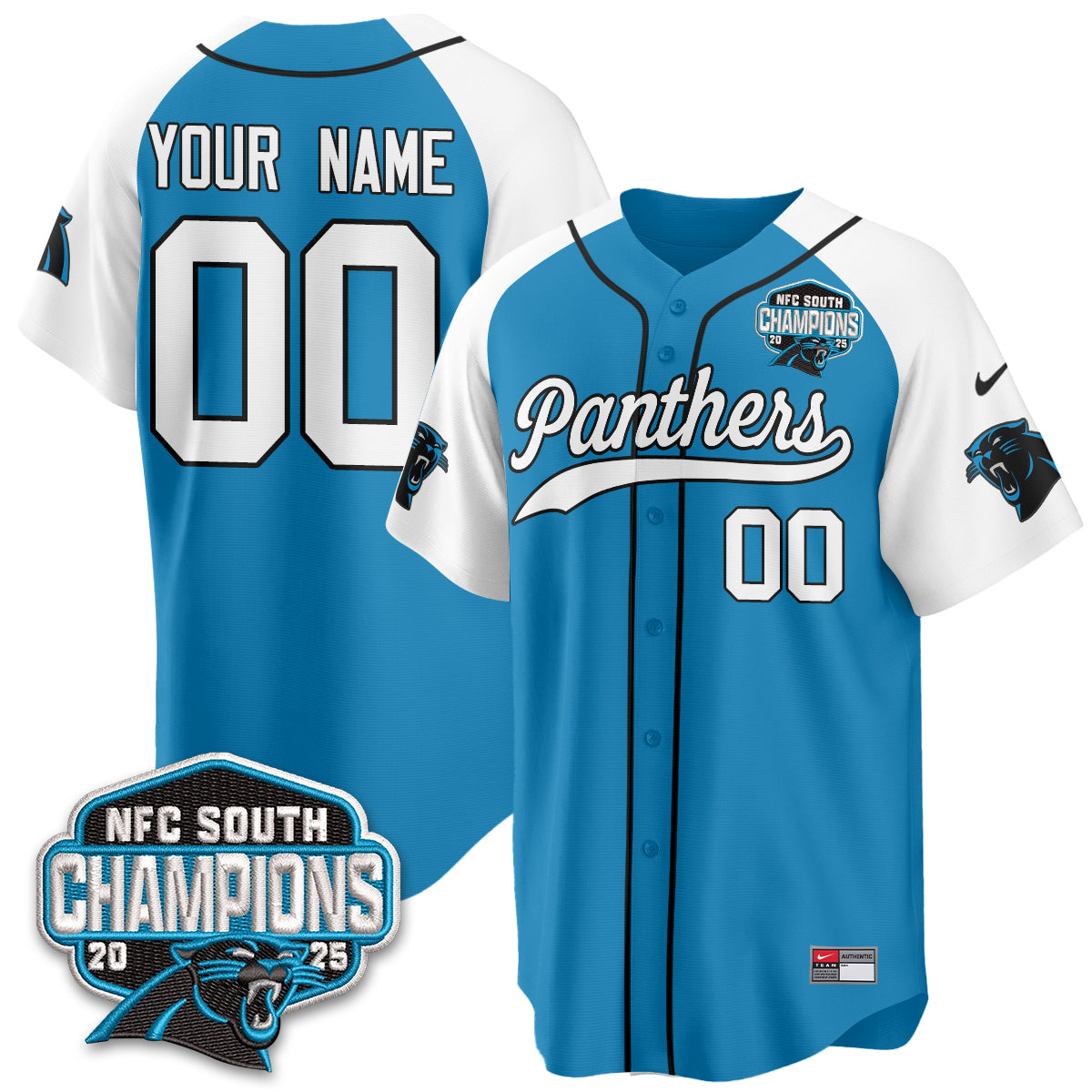 CAR NFC South Division Champions Vapor Limited Baseball Jersey - All Stitched