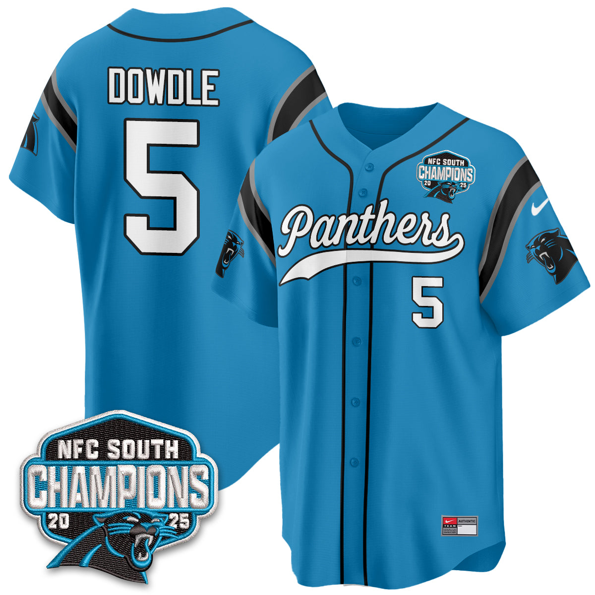 CAR NFC South Division Champions Vapor Limited Baseball Jersey - All Stitched
