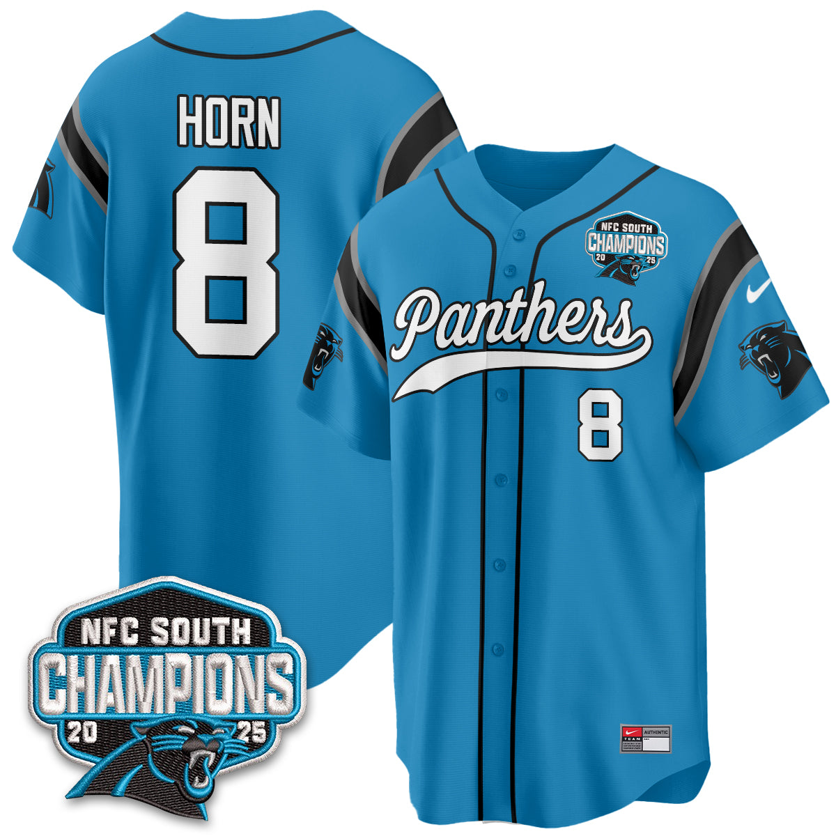 CAR NFC South Division Champions Vapor Limited Baseball Jersey - All Stitched