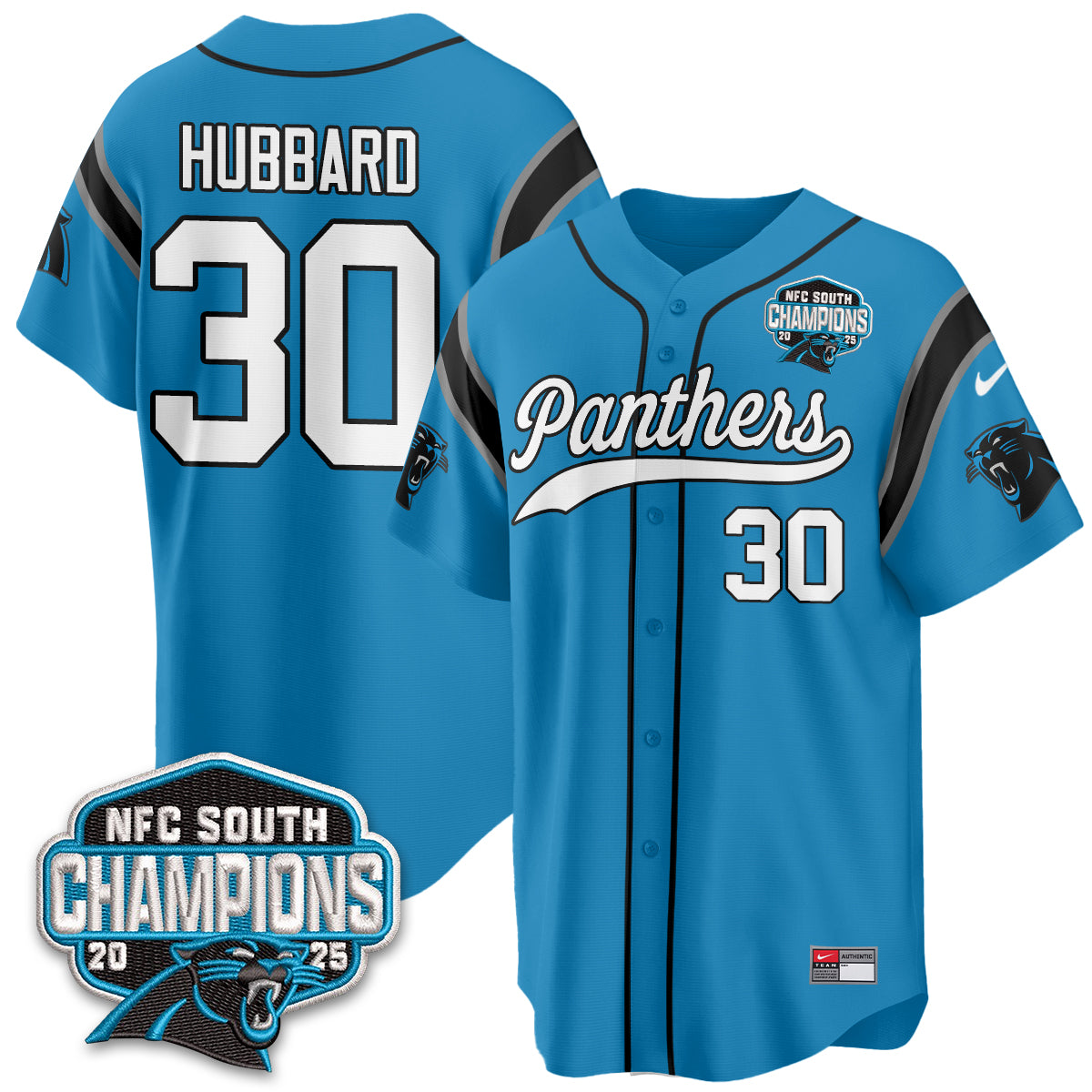 CAR NFC South Division Champions Vapor Limited Baseball Jersey - All Stitched