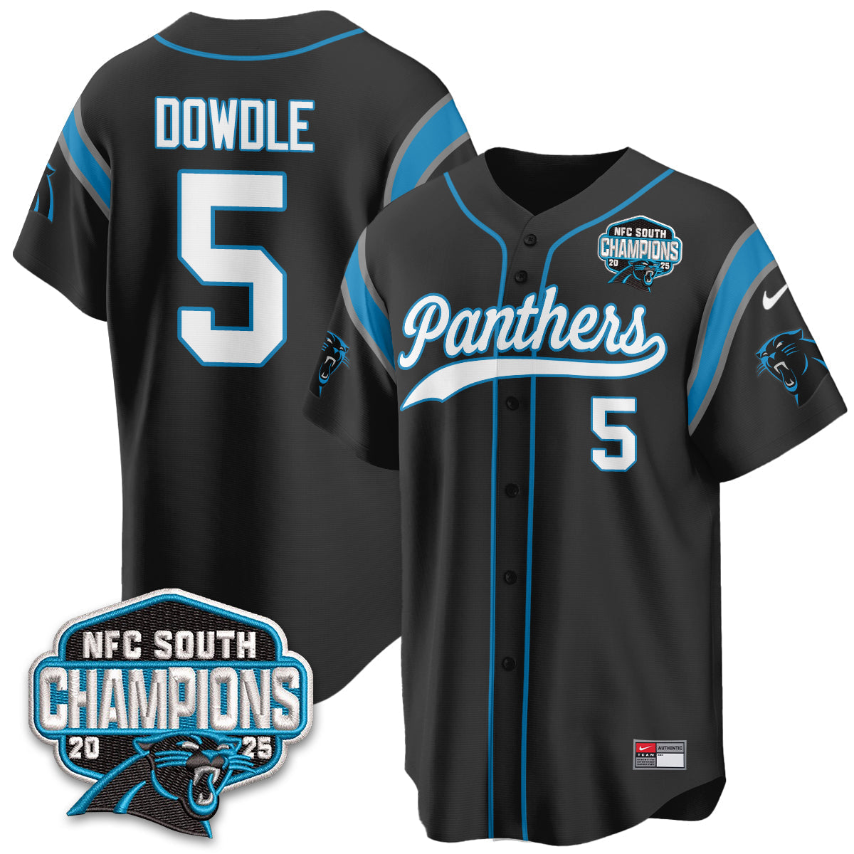 CAR NFC South Division Champions Vapor Limited Baseball Jersey - All Stitched
