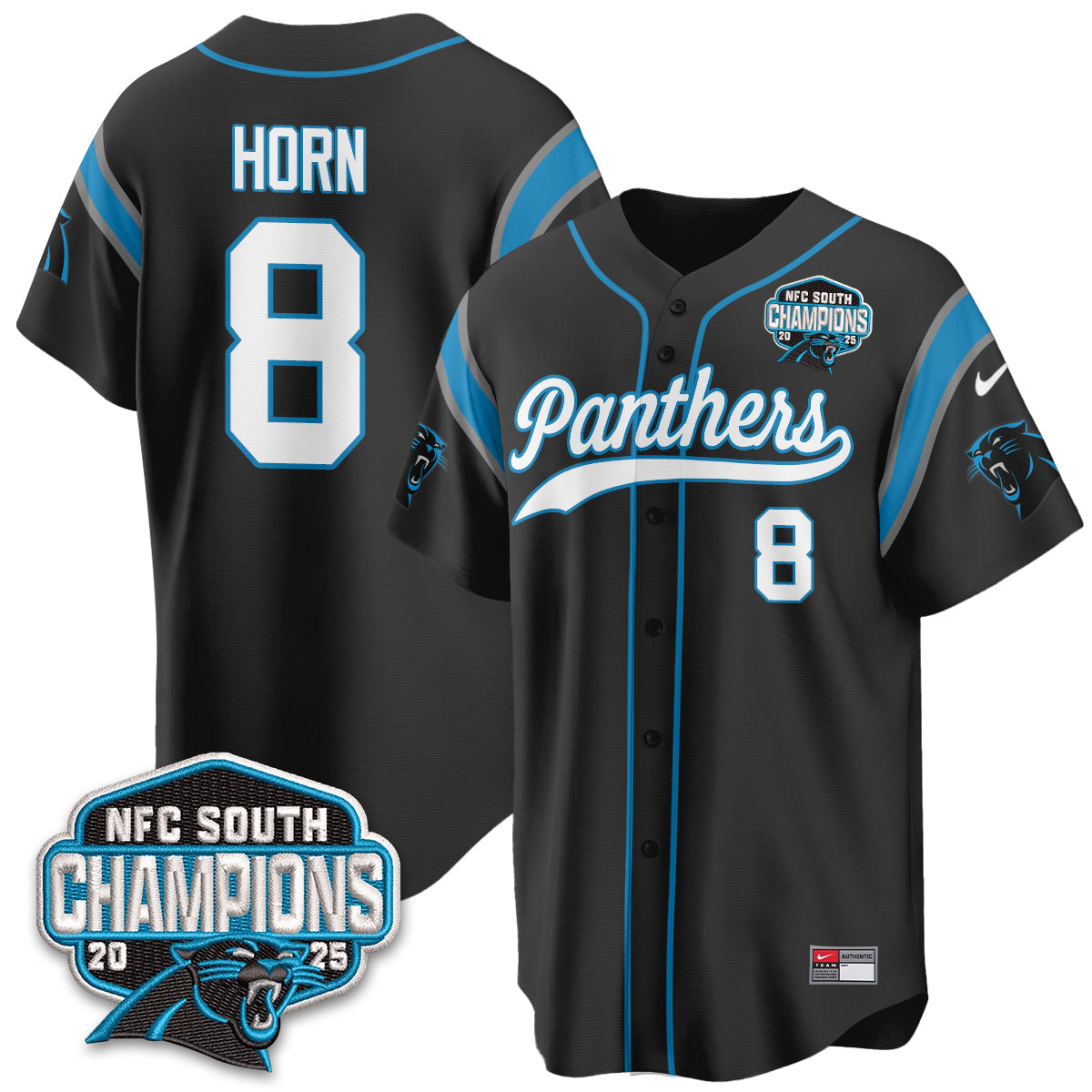 CAR NFC South Division Champions Vapor Limited Baseball Jersey - All Stitched