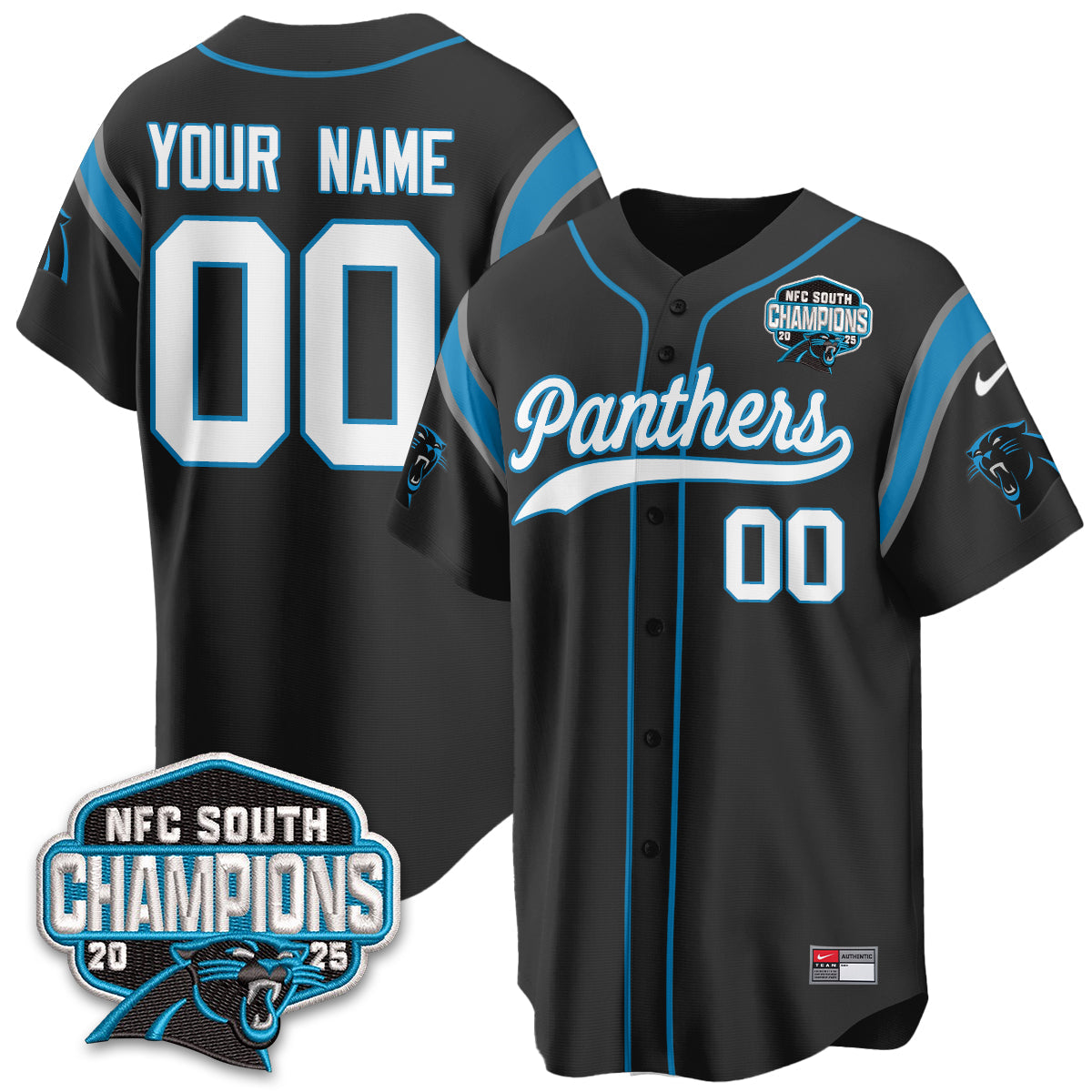 CAR NFC South Division Champions Vapor Limited Baseball Jersey - All Stitched